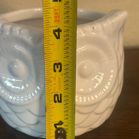 White Ceramic Owl Planter - Picture 5 of 6